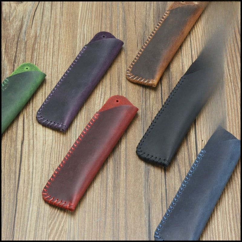 Wholesale Genuine Leather Personalized Retro Pure Handmade First Layer Cowhide Pen Holder